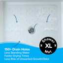 SlipX Solutions 27" Oversize Square Shower Mat, Non-Slip Mat for Elderly & Kids, 100+ Power Grip Suction Cups for Smooth Surfaces, Machine Washable, Clear