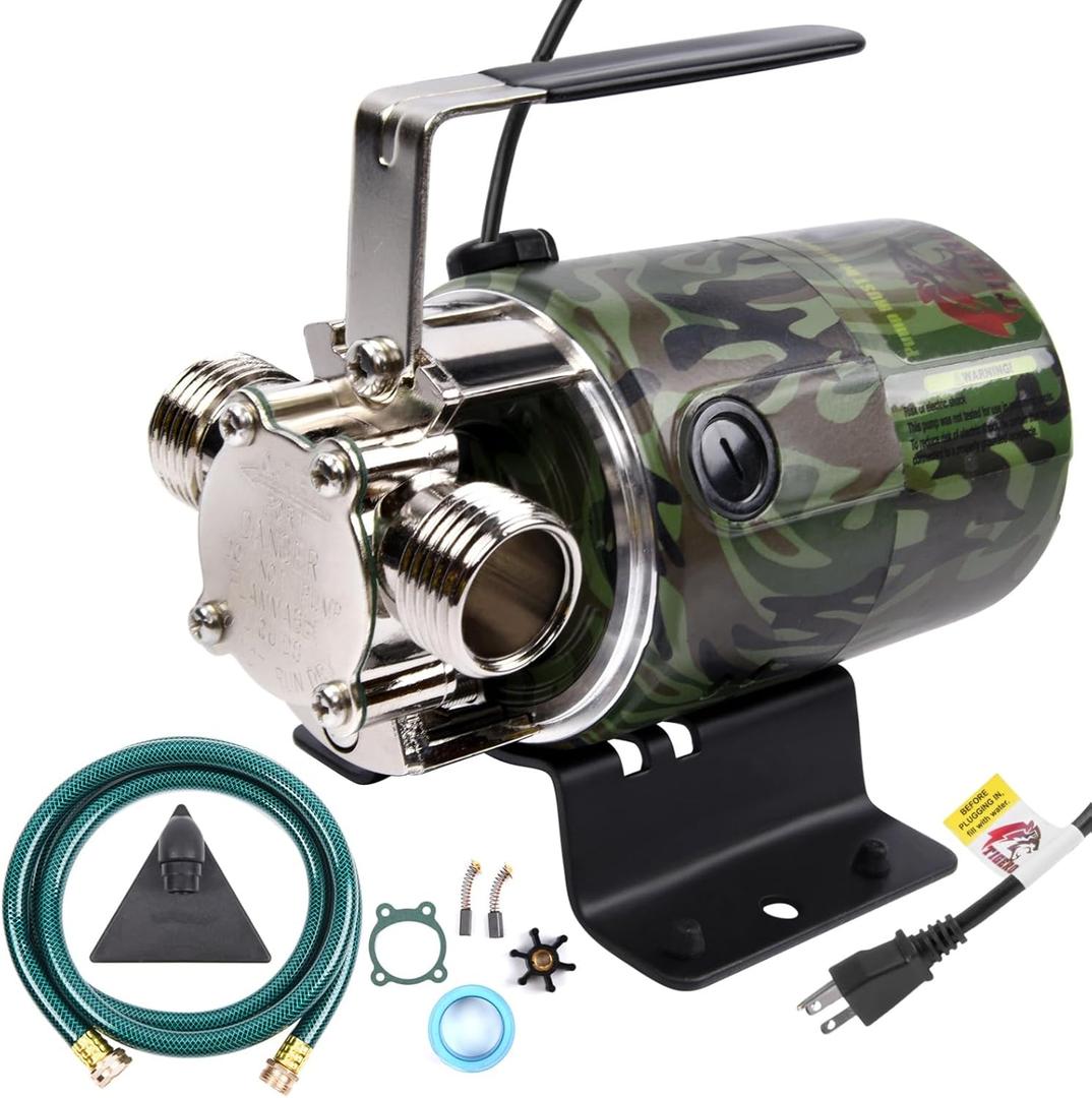 TIGEROAR Water Transfer Pump 115V Water Pump 330 GPH Utility Portable Electric with 6 ft. Suction Hose 0.1HP Pool for Transferring from Ponds, Pools, Aquariums, Hot Tubs