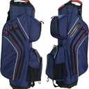 Lightweight Golf Cart Bag with 14-Way Full-Length Dividers, Rain Hood & Insulated Cooler Pocket (blue) 1 Pac
