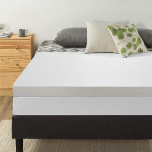 Best Price Mattress Mellow 4 Inch Memory Foam Mattress Topper with Cover, Calming Green Tea Infusion, Short Queen