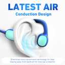 Mehomeli Kids Headphones, Bluetooth 5.2 Air Conduction Open Ear Headphones, 85dB Volume Limiting, Stereo Sound with Mic, IPX5 Waterproof, 20H Playtime, Perfect for School and Outdoor Activities-Blue