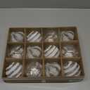 Christmas Ball Ornaments Set 12 pcs 80mm/ 3.15in Shatterproof Clear Glitter Christmas Tree Ornaments Hanging Ornaments for Xmas Holiday, White