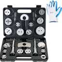 weyleity Universal Heavy-Duty Disc Brake Caliper Tool Kit | 24pcs Wind Back Tool Set for Brake Pad Replacement, Brake Caliper Compression Tool Fits most Vehicles (Black) Without Gloves And A Couple Of Parts
