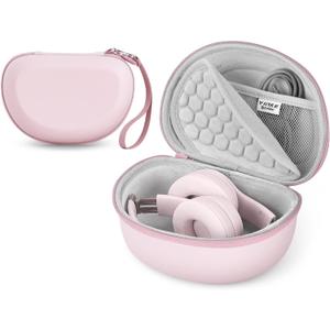 Hard Case for Beats Solo 4/Solo 3/Studio Pro/Studio3 On-Ear Headphones, Universal Portable Travel Organizer Bag with Honeycomb Lid Protection (Pink)