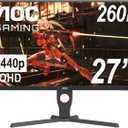 AOC Q27G10ZE 27" Gaming Monitor, QHD 2560 x 1440, Up to 260Hz 0.5ms, HDMI 2.0 x2, Display Port x1, 3-Sided Frameless, Console Gaming Ready, 3-Year Zero-Bright-Dot