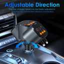 Retractable Car Charger,5 in 1 Fast Cars Phone Charger 90W,Bluetooth 5.3 FM Transmitter Adapter, Handsfree Call,2 Retractable Cables and USB Chargers for iPhone17/16 15/14/13