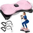 2025 New Waist Twister Machine Exercise, Waist Twister Fitness Tool with LCD Display& Resistance Bands for Core Exercise,300LB Home Gym Equipment for Slim Waist & Belly Fat (Pink)