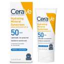 CeraVe 100% Mineral Sunscreen SPF 50, Face sunscreen With Zinc Oxide & Titanium Dioxide, Hyaluronic Acid + Niacinamide + Ceramides, Oil Free, Travel Size 2.5 oz