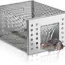 1 Pcs Humane Rat Trap Live Chipmunk Cage Trap for Indoor and Outdoor Small Rodent Animal Mouse Vole Chipmunk Hamsters Live Cage, Catch and Release (Closed)