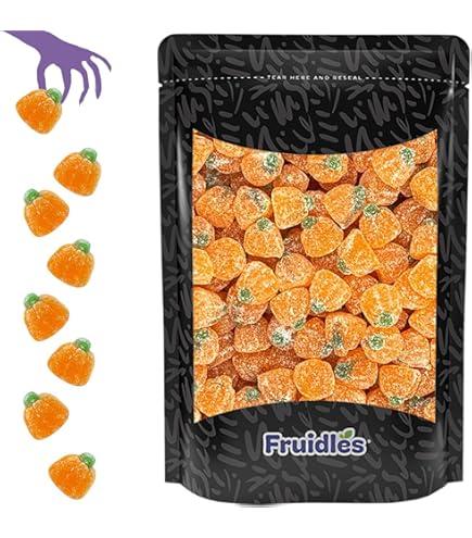 Fruidles Fall Mini Pumpkins Candy, Assorted Fruit Flavors Candy, Allergy Friendly, Non-GMO, No Artificial Sweeteners (Half-Pound), Best Before Not Found