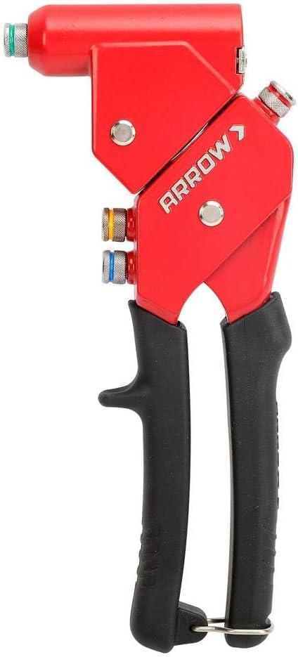 Arrow RT187SHK Swivel Head One-Handed Rivet Tool Kit, Manual Riveter Set for Metal and Auto Repair, uses 3/32", 1/8", 5/32", 3/16" Rivets, Includes Storage Case, 100 Rivets, and 4 Drill Bits