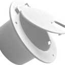 2 PCS RV White 5" Round Electric Power Cord Hatch Cover Accepts up to 50 Amp Cord for RV, Camper, Trailer,Motorhomes
