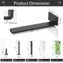 6 Pack Floating Shelf Bracket 8 Inch, Heavy Duty Hidden L Brackets, DIY Rustic Industrial Shelf Brackets with Modern Iron Finish(Black)