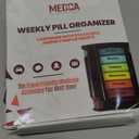 Weekly Pill Organizer, 1 Dispenser, 7 Stackable Compartments Four Times-a-Day - Morning, Noon, Evening, and Bedtime, Black