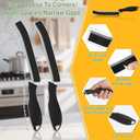 Mini Mop and Cleaning Brush Set, Foldable Self-Squeeze Sponge Mini Mop & Hard Bristle Crevice Cleaning Brush for Small Spaces, Tight Spaces, Gaps, Grout Cleaning, Kitchen, Bathroom, Desktop (Black and Orange)