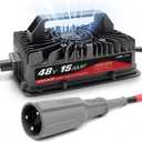 15 AMP 48 Volt Golf Cart Charger for Club Car with 3-Pin Round Plug, for Lead Acid Battery