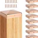 4x4'' Solid Copper Post Caps, 99.99% Pure Copper Fence Pyramid Decking Caps with Screw for Metal Wood Cedar Fence Deck Corridors Mailbox Posts End Cover (4)