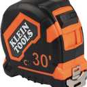 Klein Tools 9230 Tape Measure, Heavy-Duty Measuring Tape with 30-Foot Double-Hook Double-Sided Nylon Reinforced Blade, with Metal Belt Clip