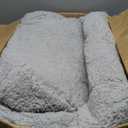 Kids Sofa, 2-in-1 Flip-Out Foam Couch with Soft Sherpa Cover, Cozy Play Lounge Chair, Grey (Medium)