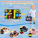 Toddler Busy Board Montessori Toys for Toddler 1-3 Year Old, Boy Birthday Gifts, Preschool Educational Montessori Busy Book Board, Felt Sensory Activity Board Sorting Toy Age 2-4 with Fine Motor Skill
