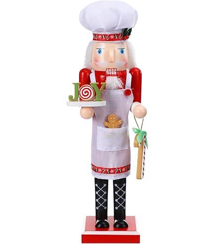 Blosssound 15 Inch Christmas Baseball Nutcracker Decorations Wooden Baseball Player Nutcracker Figurine Red and Blue Sports Game Ornament Winter Christmas Holiday Table Decor Party Favor Supplies