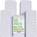 GREEN LIFESTYLE 60-Pack Cotton Wash Cloths 14"x17" Absorbent Cleaning Rags for Housekeeping, Kitchen Towels, Bar Mop Towels, Durable Terry Cloth Rags, Premium Quality Multipurpose Washcloths