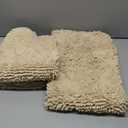 OLANLY Bathroom Rugs Sets 3 Piece, Soft Absorbent Chenille Bath Mats and U-Shaped Contour Toilet Rug, Quick Dry, Home Decor Accessories, Bath Mat Set for Bathroom (36"x24"+24"x16"+24"x20", Beige)