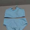 Adarl Girl's 2 Piece Swimsuit Solid Spaghetti Strap Bikini Sets Beach Bathing Suit Swimwear for Teen Kids, Size 13-14Y, Light Blue