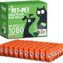 Pet N Pet 1080 Counts Orange Poop Bags for Dogs, 41% Plant Based & 59% PE Extra Thick Dog Poop Bags Rolls, 9" x 13", Unscented Pet Waste Bag