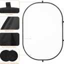3x5ft/1x1.5m White Black Photo Backdrop, Double-Sided Pop Up Photography Background with Carry Bag Reversible Collapsible Backdrops for Photoshoot TikTok YouTube Video Live Streaming