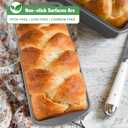 Tiawudi Extra Large Bread Pan, 13" x 5" Long Loaf Pan, Nonstick Baking Pan, Rectangular Loaf Tin, Set of 2 (Gray)