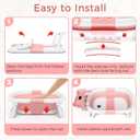 BUNWAG Baby Bathtub, Collapsible Newborn Bathtub for Infant to Toddler with Soft Cushion and Thermometer, Portable Travel Newborn Tub with No-Slip Feet, Baby Shower Gifts, 0-12 Months Baby Bath, Pink