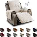 100% Waterproof Recliner Chair Cover, Recliner Chair Covers for Reclining Chair, Non-Slip Fabric Recliner Couch Cover for Living Room, for Pets Kids Protector, Washable (Beige, 23.6"Recliner Chair)