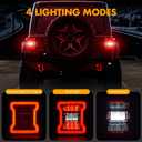 Full LED Tail Light Fit for Jeep Wrangler JL 2018-2024 (For Stock Halogen Model to Upgrade to FULL LED),Brighter Rear Light Set Brake Lamp Tail Lamp Assembly Replacement,Clear Lens