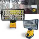 Cordless LED Work Light for Dewalt 20V Battery90W 5400ML LED Wide Beam Flood Light with Two USB Charging Port Light for Emergency,Workshop,Garage.(No Battery)