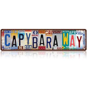 Vintage Capybara Way Decor Street Signs Metal Tin Signs 16 x 4 Inches