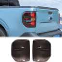 Car Tail Light Lamp Cover Compatible with Ford Maverick 2022-2024 2025 Rear Taillight Lamp Cover Shell Shade Smoked Black Frame Bezels Trim Cover Rear Headlight Protection Cover Exterior Accessories