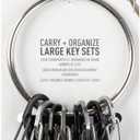 Nite Ize BigRing Steel S-Biner - Key Holder with Carabiners - Heavy-Duty Organizer with Black & Stainless Steel S-Biners - Key Ring & Keychain Accessories