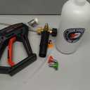 Tool Daily Short Pressure Washer Gun with Foam Cannon, 1/4 Inch Quick Connector, with 5 Pressure Washer Nozzle Tips, 1 Liter