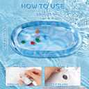 Cat Water Mat,Pet Water Bed,Cat Water Mat with Fish,Water Mat with Fish with Air Pump,Thickened Interactive Water Sensor Play Mat,Anti-Scratch Design Pet Water Mat(Blue Oval)