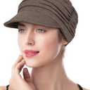 Soft Bamboo Baseball Cap for Chemo Women,  Dark Brown Grey