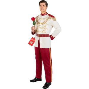 Morph White Prince Costume Men Prince Charming Costume Adult Outfit Men Storybook Halloween Costumes For Mens Royal (Medium)