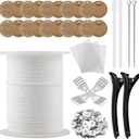 Candle Wick Kit for Candle Making, 200 Ft 24 PLY Candle Wick Roll Kit, Cotton Braided Wick Spool with Candle Making Tools for Candle DIY Craft Making
