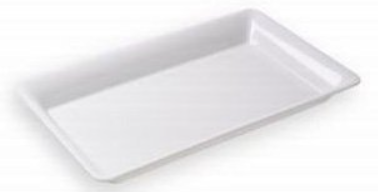 5pcs Stackable White Plastic Trays, 18" Long