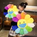 FIONOUT Flower Pillow, Flower Shaped Throw Pillow, Flower Face Floor Cushions Floor Pillow, Colorful Sunflower Plush Pillow, Cute Room Decor Decorative Pillows for Sofa Bedroom Car (40cm/15.7in), 1 Count