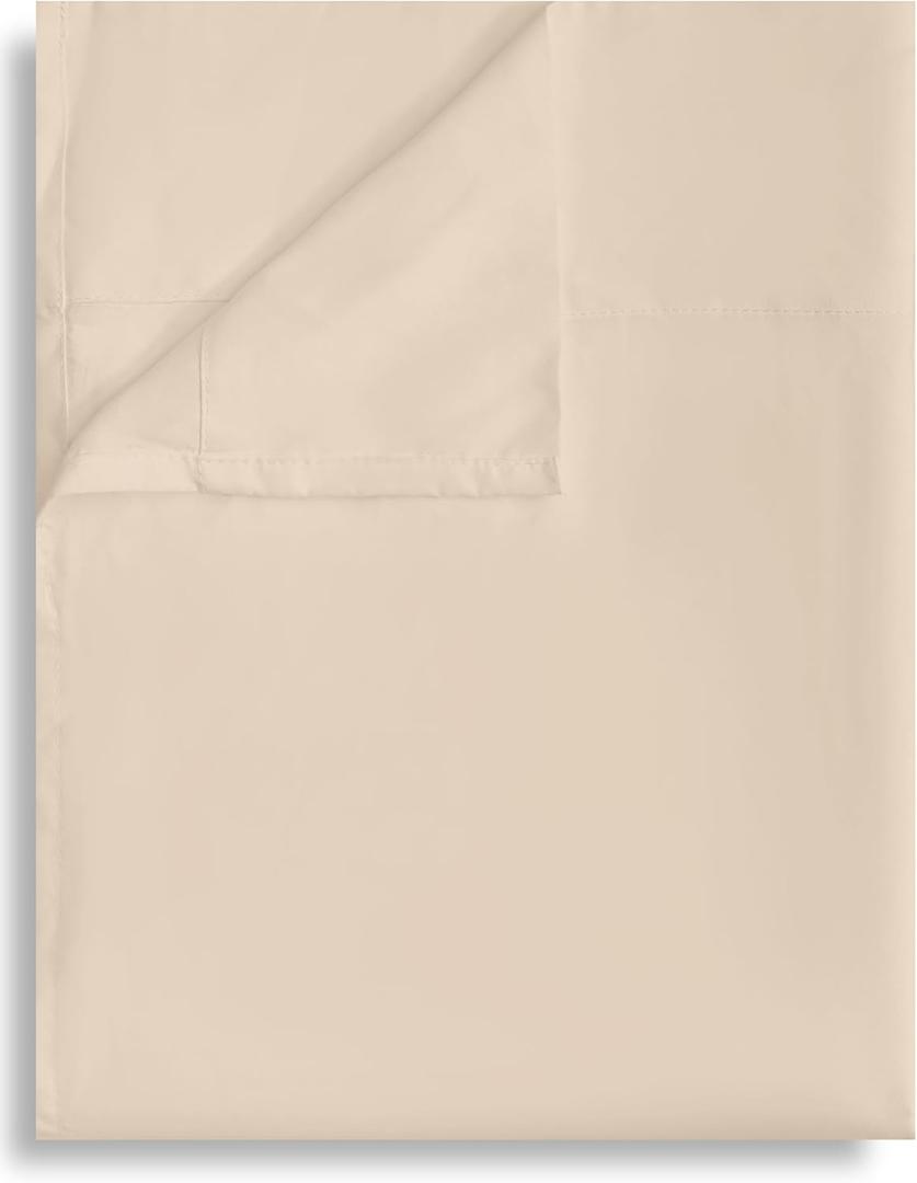 King Flat Sheet Only, 1 Pack Top Bed Sheets, Soft Breathable Brushed Microfiber Color-Coded Label Threads, (105"x102",Beige)
