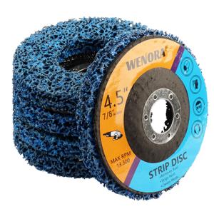5 Pack 4-1/2" x 7/8" Strip Discs Stripping Wheel, 4.5 inch Rust Remover Discs for Angle Grinder,Clean and Remove Paint Coating Rust Welds Oxidation(Blue)