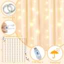 Ledido 1010ft Champagne Tulle Backdrop Curtain with Light String - 300LED Fairy Light Sheer Curtain Backdrop for Wedding Baby Shower Photo Shoot Birthday Party Decor(2 Panels 510ft)Champagne