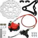 Mega Moto 80cc Mini Bike Hydraulic Brakes Kit with 180mm Disc Brake Rotor Compatible with Monster Moto 105cc mm80 Minibike GMB100 Coleman RB100 RT100 Parts Rear Brake Caliper Mounting Bracket