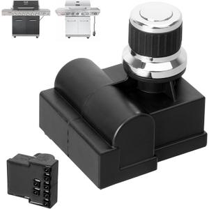 7 Outlet Pulse Igniter DHL-128-7Q for Nexgrill 720-0898 720-0896B 720-0896X 720-0896C 720-0896A Replacement Parts, Nexgrill Deluxe 6 Burner 2001648000AW Tact Push Button Replacement Igniter Parts (Black + Silver)